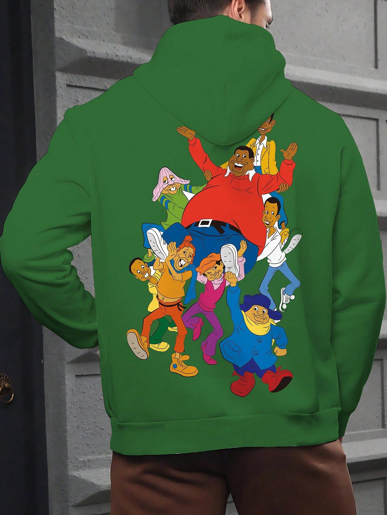 Plus Size Men 3D Print Fashionable Cartoon Graphic Hoodie