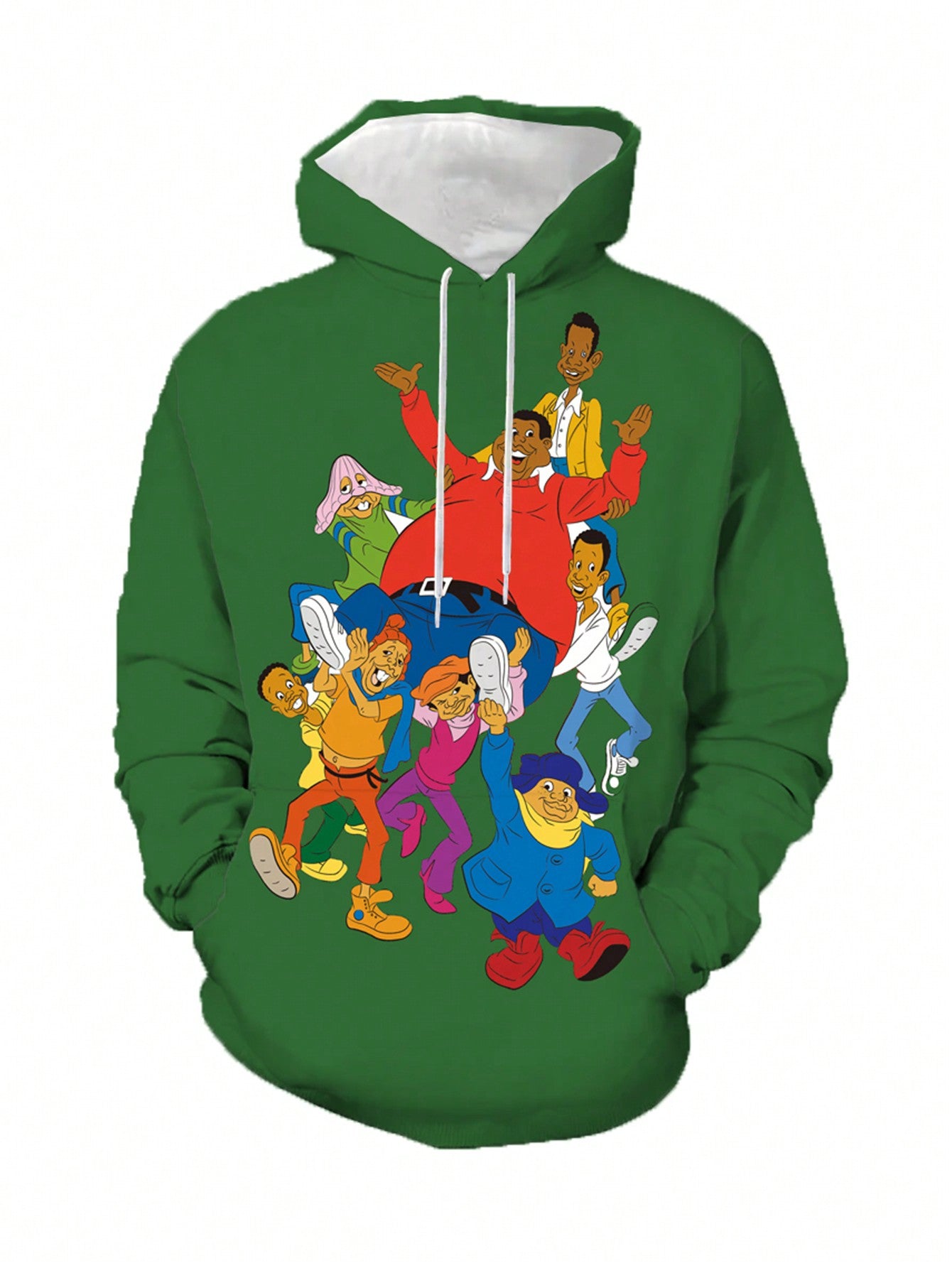 Plus Size Men 3D Print Fashionable Cartoon Graphic Hoodie