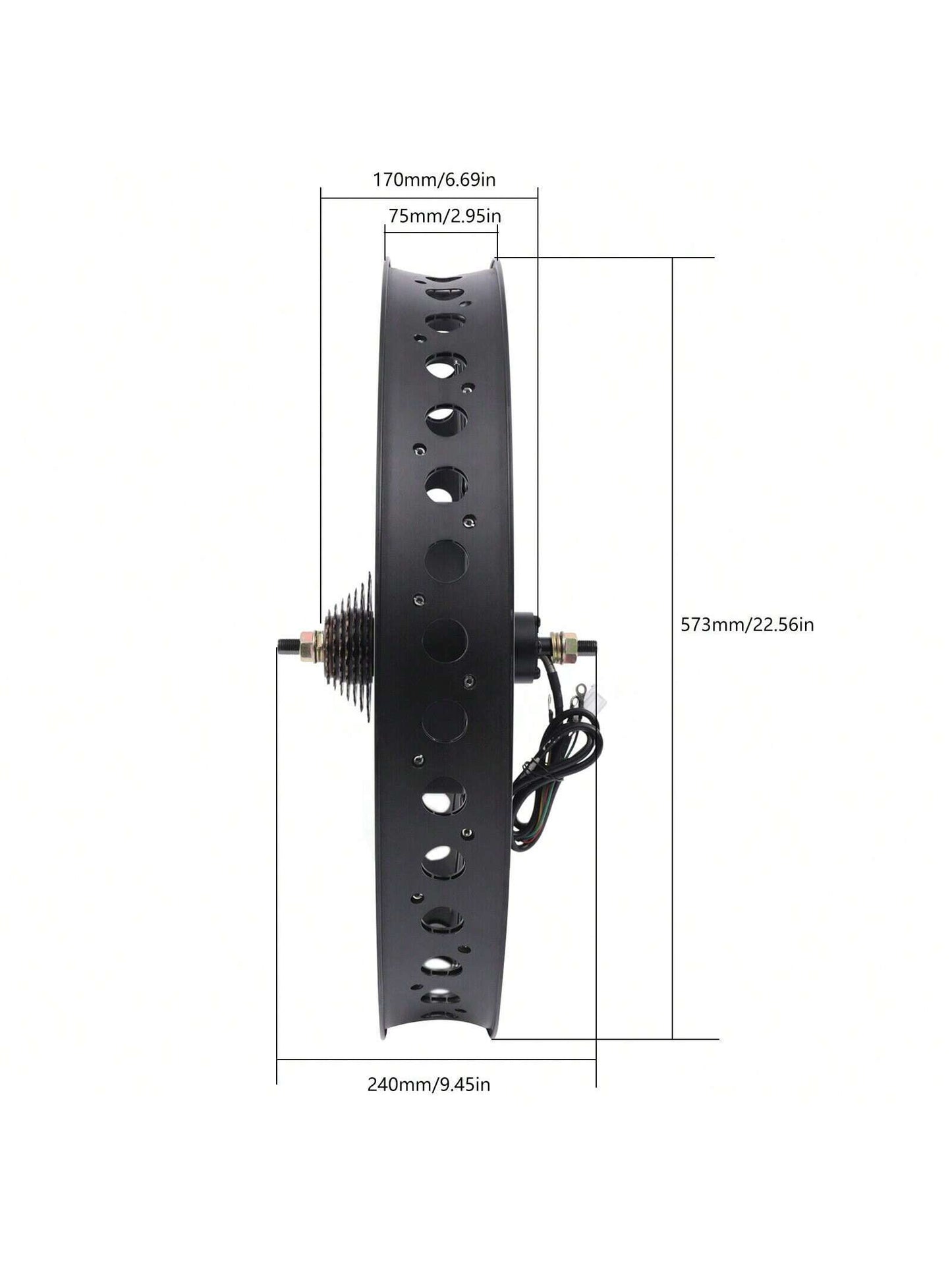 Fit: 26" 48V 1500W E-Bike Fat Tire Bicycle Rear Wheel Hub Motor Conversion Kit