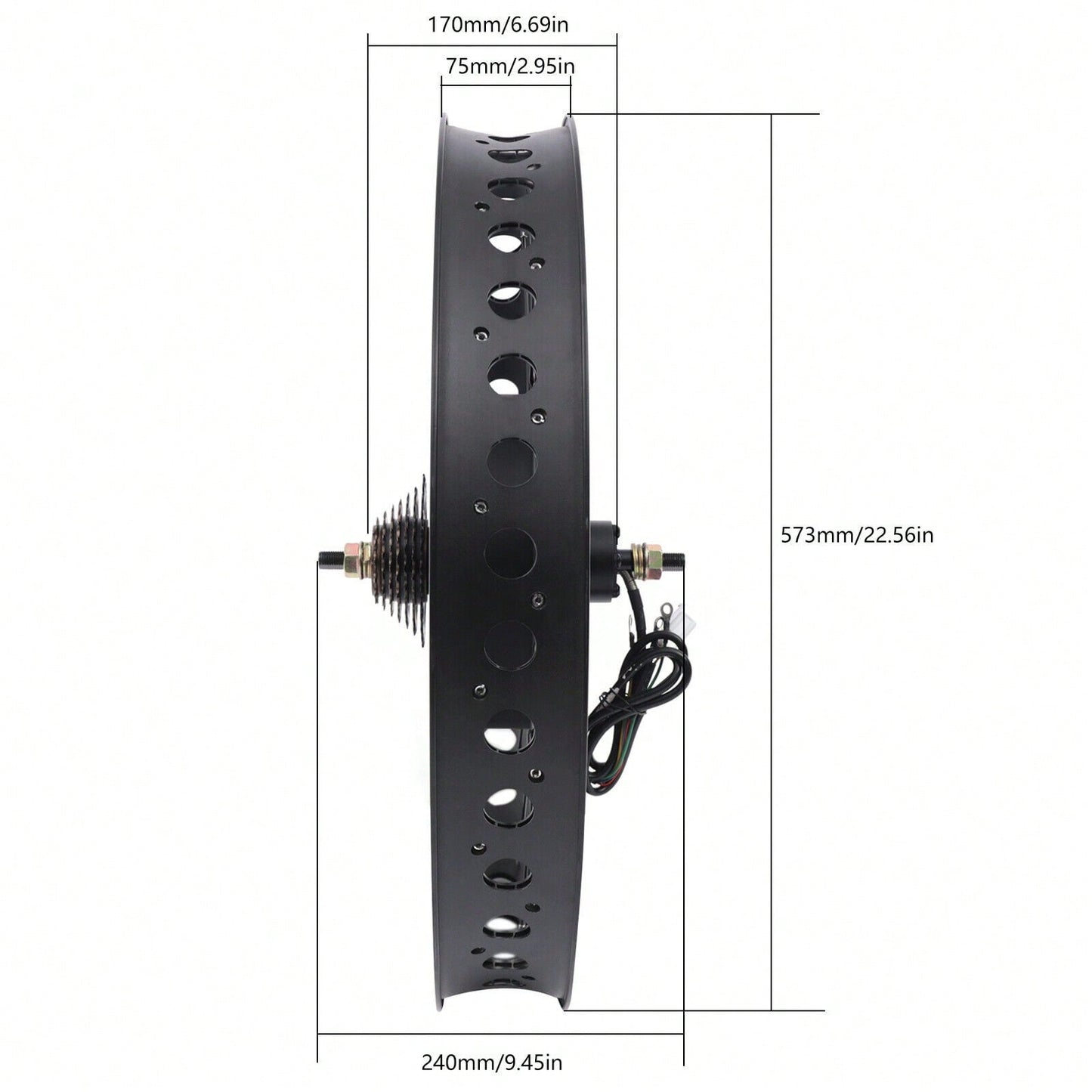 Fit: 26" 48V 1500W E-Bike Fat Tire Bicycle Rear Wheel Hub Motor Conversion Kit