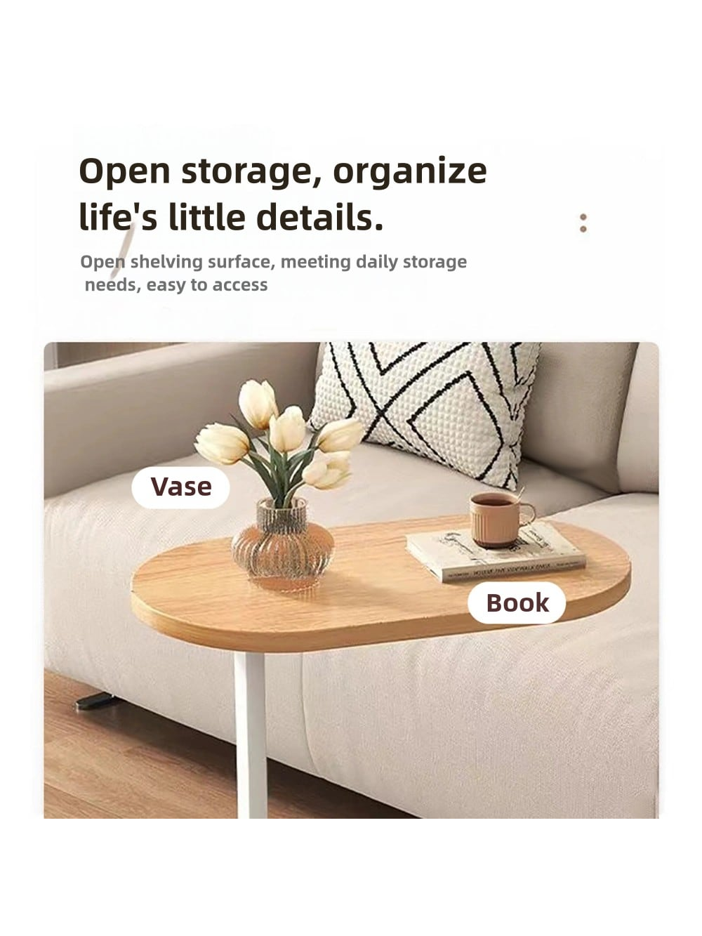 Small Coffee Table, Living Room Side Table, Bedside Nightstand, Modern Simple Side Table For Balcony, Decorative Desk With Metal Frame, Easy Installation