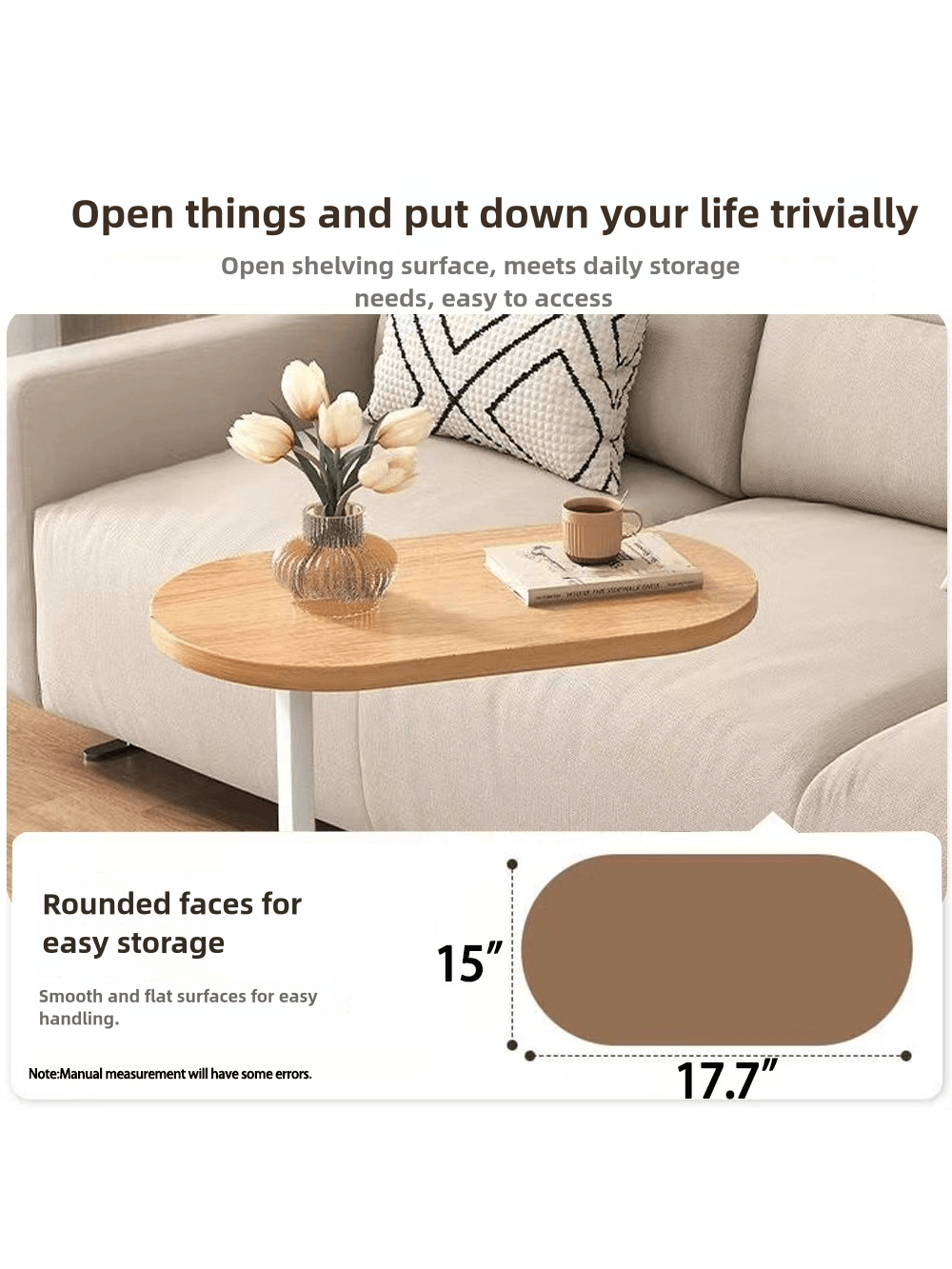 Small Coffee Table, Living Room Side Table, Bedside Nightstand, Modern Simple Side Table For Balcony, Decorative Desk With Metal Frame, Easy Installation