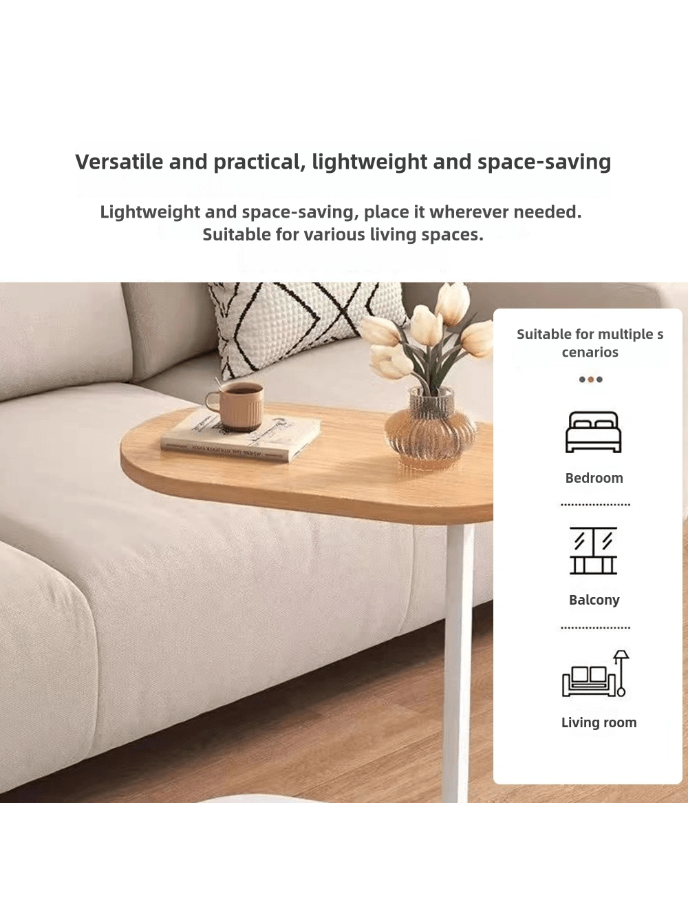Small Coffee Table, Living Room Side Table, Bedside Nightstand, Modern Simple Side Table For Balcony, Decorative Desk With Metal Frame, Easy Installation
