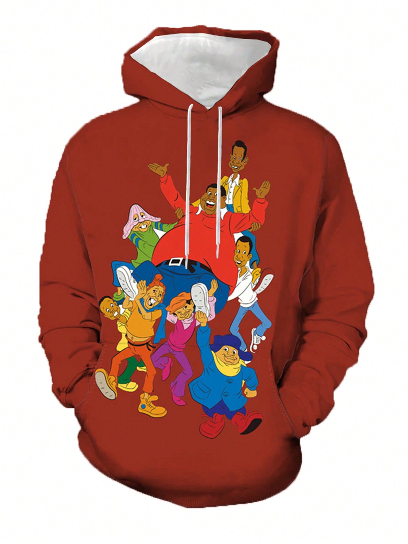 Plus Size Men 3D Print Fashionable Cartoon Graphic Hoodie
