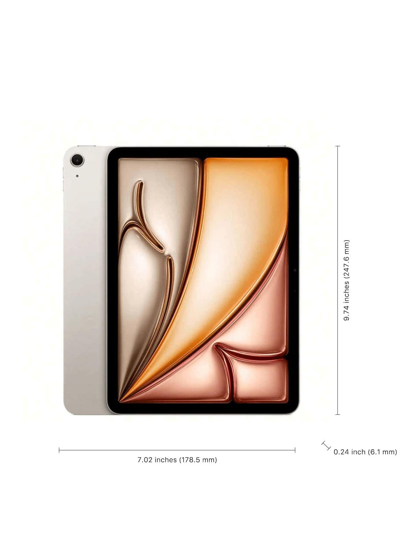 Apple IPad Air 11-Inch, M2 Chip, 128GB, 2024 New Model Tablet - Starlight