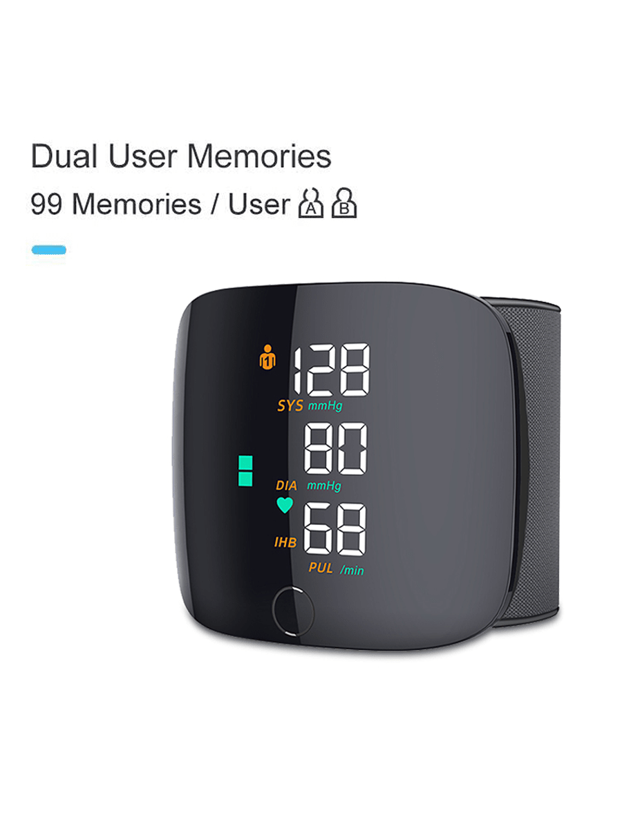 USB Rechargeable Digital Bp Machine Electronic Sphygmomanometer Automatic Wrist Blood Pressure Monitor Electric
