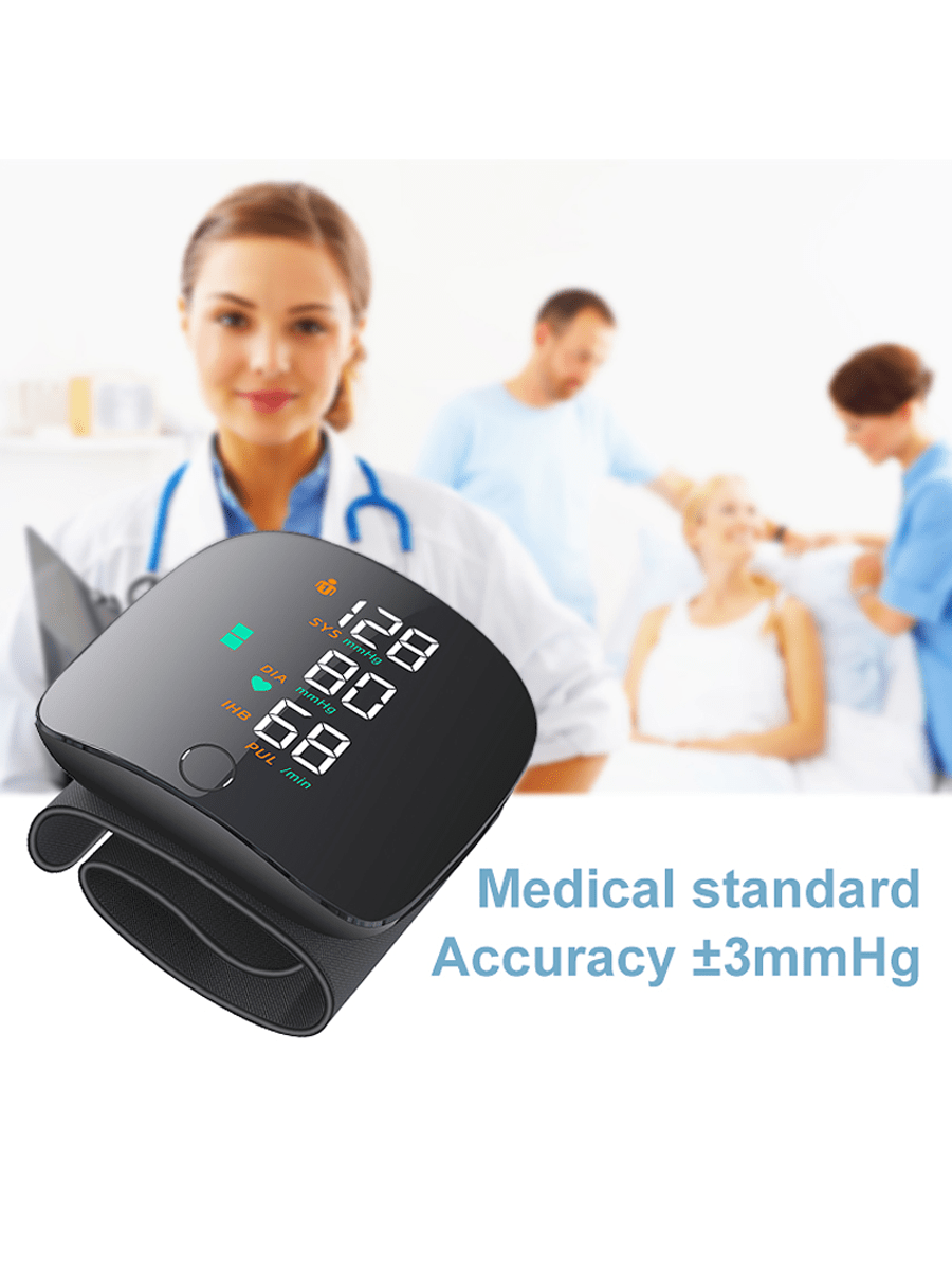 USB Rechargeable Digital Bp Machine Electronic Sphygmomanometer Automatic Wrist Blood Pressure Monitor Electric
