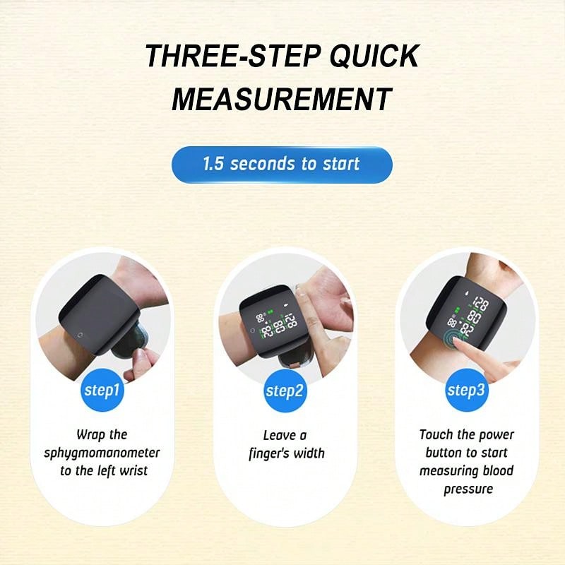 USB Rechargeable Digital Bp Machine Electronic Sphygmomanometer Automatic Wrist Blood Pressure Monitor Electric