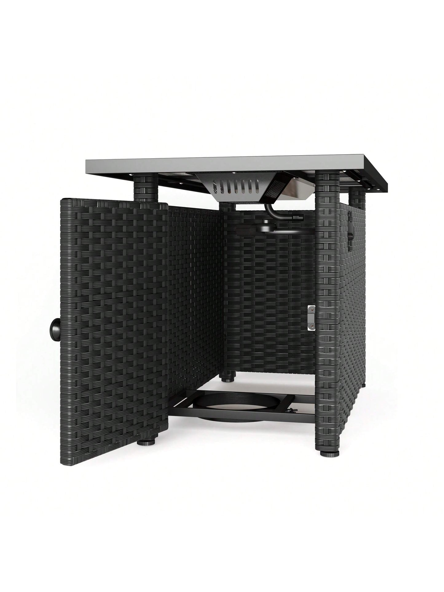 30" Propane Fire Table With Lid & Lava Rock, 50,000 BTU Fire Pit Table With Durable Iron Design, CSA Certified Fire Table For Outdoor Dining, Patio, Garden, Or Backyard Gatherings
