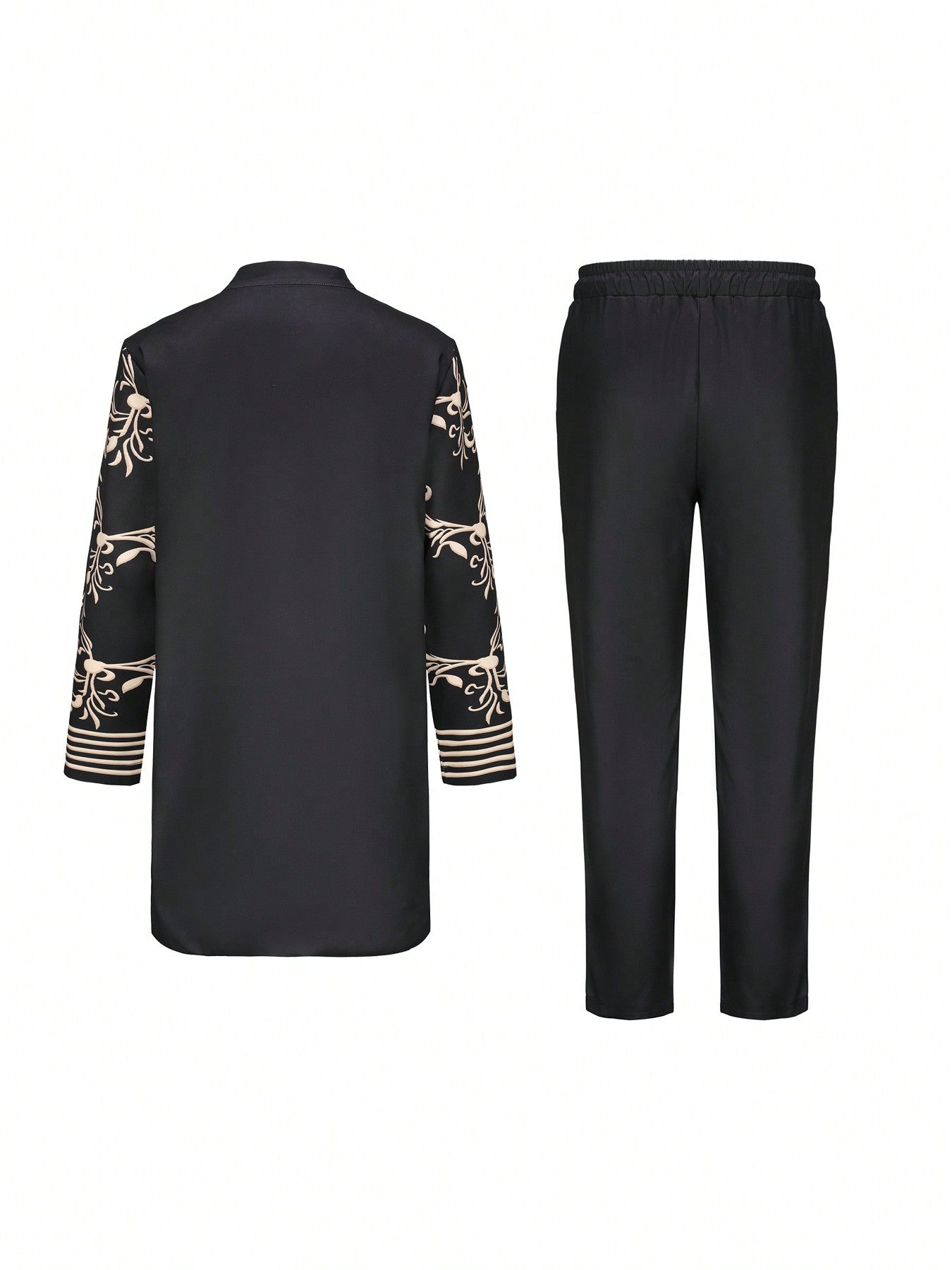 Luxury Men's Suit Long Sleeve Retro Printed Jacket And Casual Pants 2 Pieces African Style Men's Casual Fashion Traditional Suit
