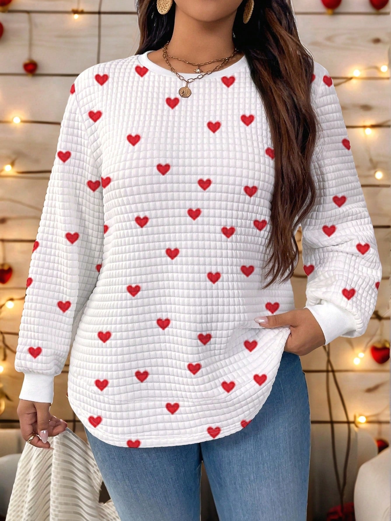 EMERY ROSE Plus Solid Color Sweatshirt For Autumn, Winter, Halloween