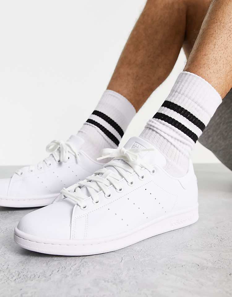 adidas Originals Stan Smith leather sneakers in white with green tab