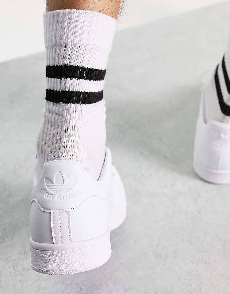 adidas Originals Stan Smith leather sneakers in white with green tab