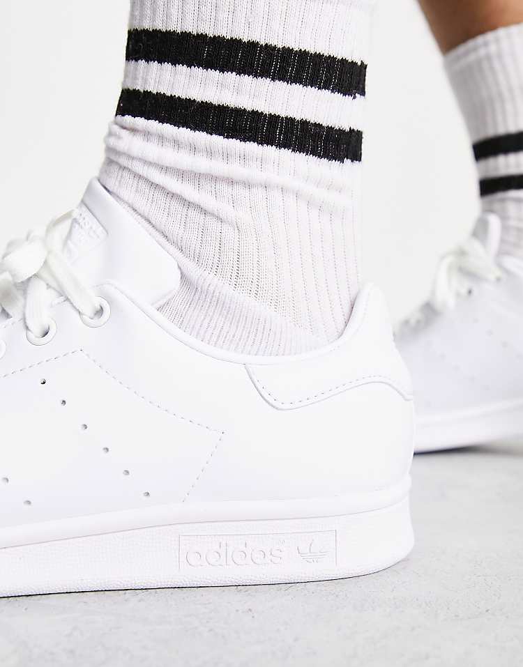 adidas Originals Stan Smith leather sneakers in white with green tab