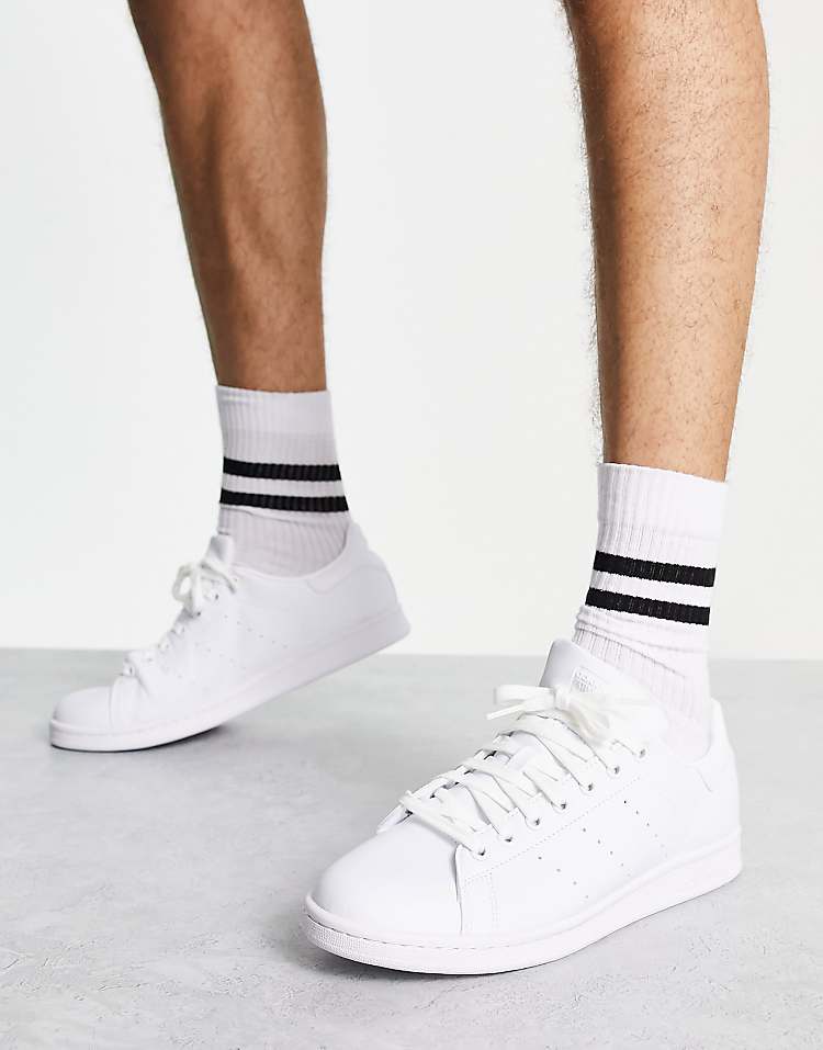 adidas Originals Stan Smith leather sneakers in white with green tab