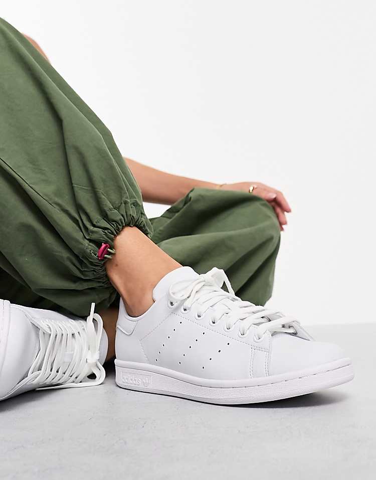 adidas Originals Stan Smith leather sneakers in white with green tab
