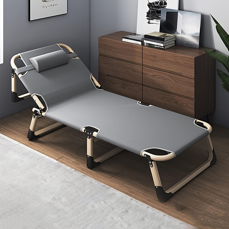 Restaurant Seating, Heavy-duty 6-foot Foldable Single Lunch Bed, 4-level Head Height Adjustment For Comfortable Lunch Break, Very Suitable For Indoor And Outdoor, Camping And Hiking, And Hospital Accompanying