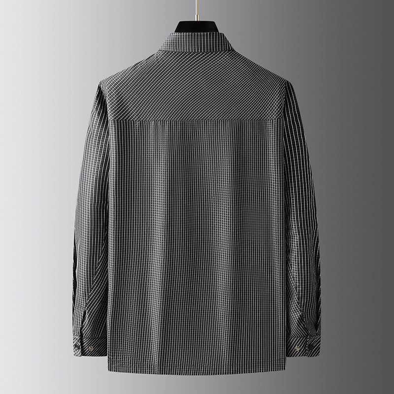 Plus Size Men's Clothing Loose Stand Collar Coat