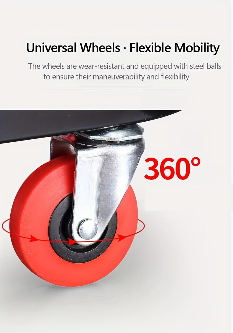 2-in-1 Crawler, 36-inch (about 35.98inch) Z-shaped Crawler Seat, 300 pounds (about 149.7kg) capacity garage chair adjustable rolling folding car crawler with 6 2.5-inch (about 2.52inch) wheels
