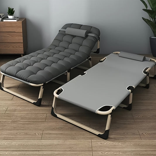 Restaurant Seating, Heavy-duty 6-foot Foldable Single Lunch Bed, 4-level Head Height Adjustment For Comfortable Lunch Break, Very Suitable For Indoor And Outdoor, Camping And Hiking, And Hospital Accompanying
