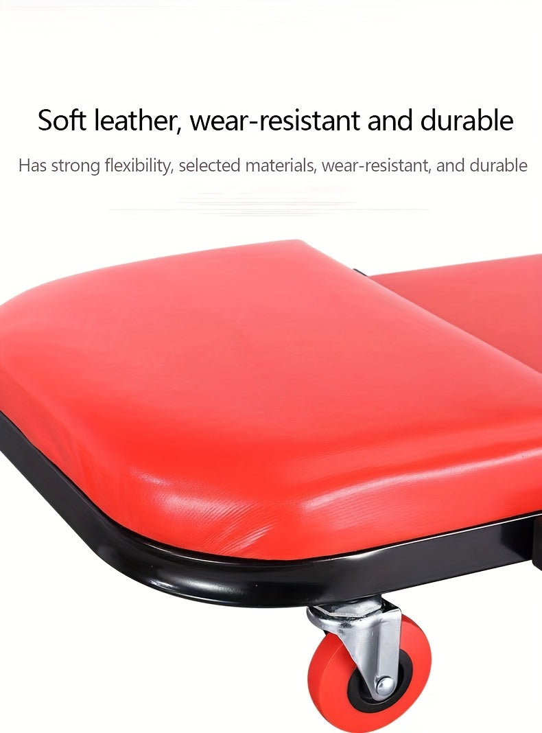 2-in-1 Crawler, 36-inch (about 35.98inch) Z-shaped Crawler Seat, 300 pounds (about 149.7kg) capacity garage chair adjustable rolling folding car crawler with 6 2.5-inch (about 2.52inch) wheels