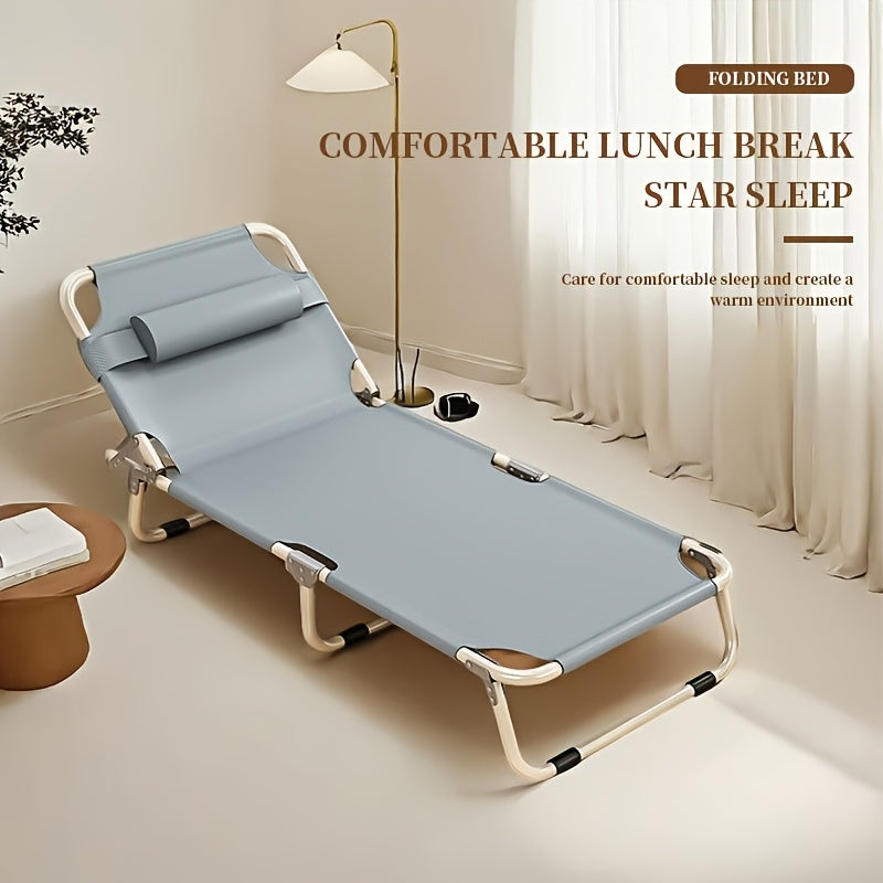Restaurant Seating, Heavy-duty 6-foot Foldable Single Lunch Bed, 4-level Head Height Adjustment For Comfortable Lunch Break, Very Suitable For Indoor And Outdoor, Camping And Hiking, And Hospital Accompanying