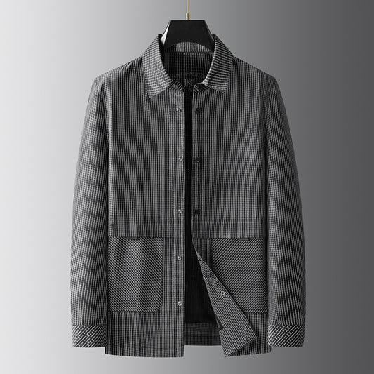 Plus Size Men's Clothing Loose Stand Collar Coat