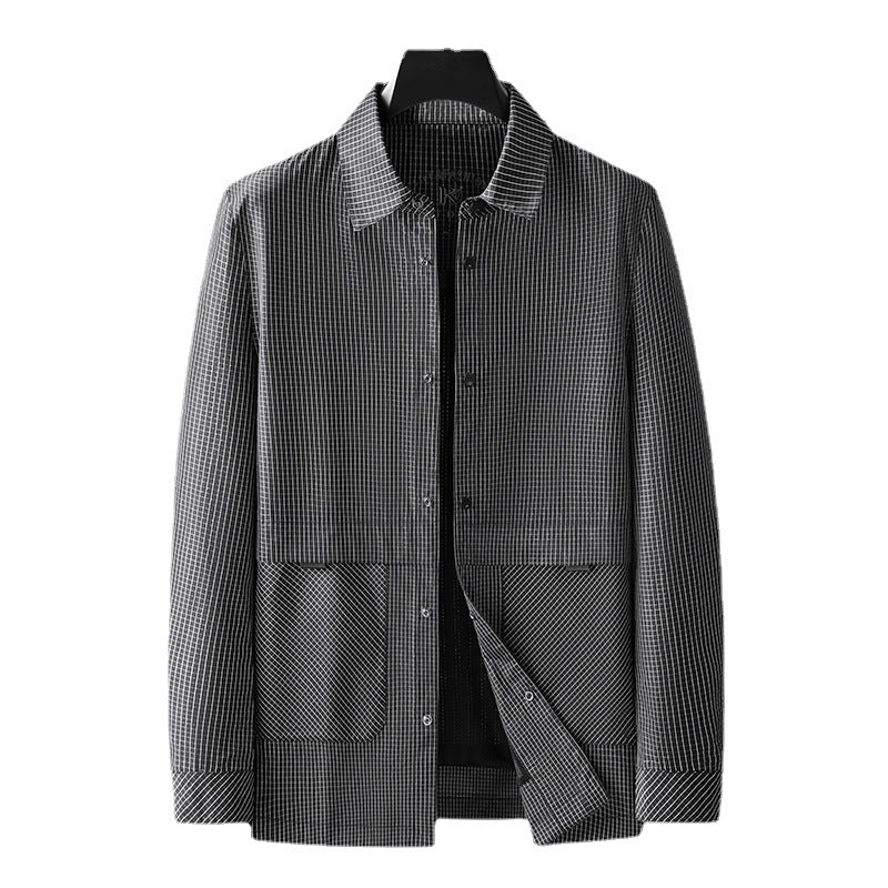 Plus Size Men's Clothing Loose Stand Collar Coat