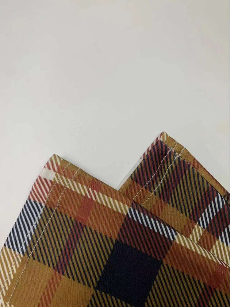 Colorblock Plaid High Rise Flared Pants