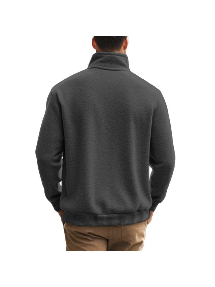 Polar Fleece Stand Collar Zipper Polo Shirt