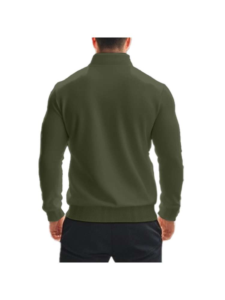 Polar Fleece Stand Collar Zipper Polo Shirt