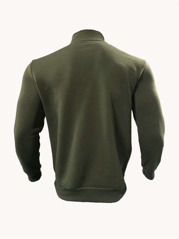 Polar Fleece Stand Collar Zipper Polo Shirt