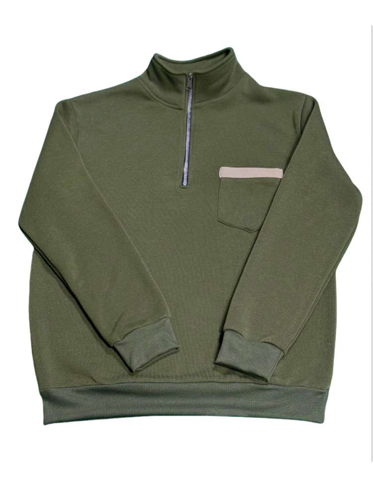 Polar Fleece Stand Collar Zipper Polo Shirt