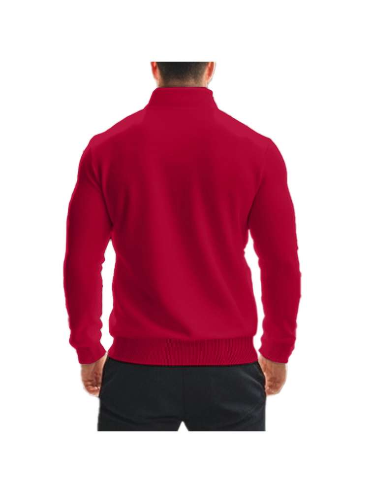 Polar Fleece Stand Collar Zipper Polo Shirt