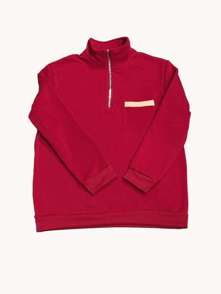 Polar Fleece Stand Collar Zipper Polo Shirt