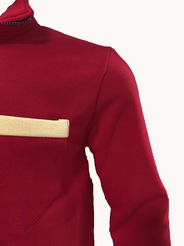 Polar Fleece Stand Collar Zipper Polo Shirt