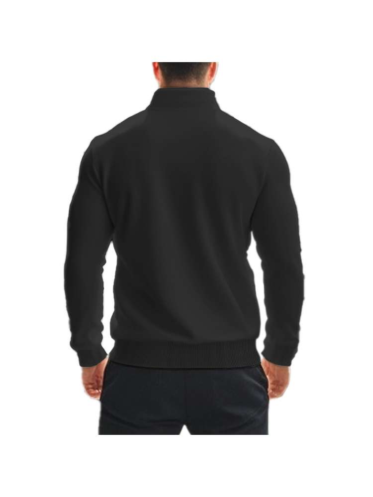 Polar Fleece Stand Collar Zipper Polo Shirt