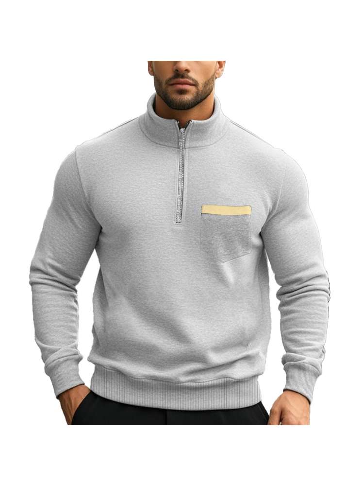 Polar Fleece Stand Collar Zipper Polo Shirt