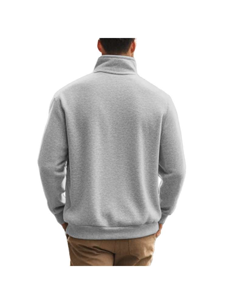 Polar Fleece Stand Collar Zipper Polo Shirt