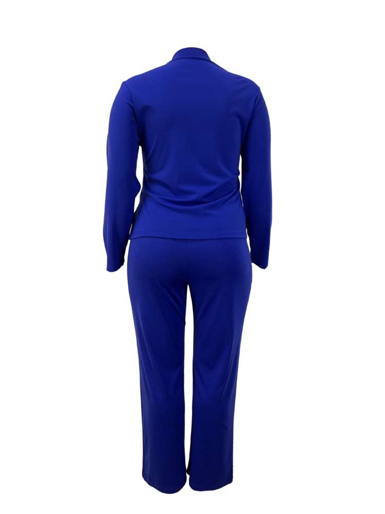 Office Lady Plain Color Loose Pant Sets