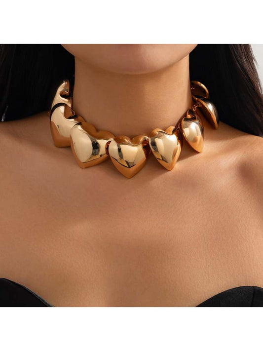 Luxurious Heart Metallic Necklaces