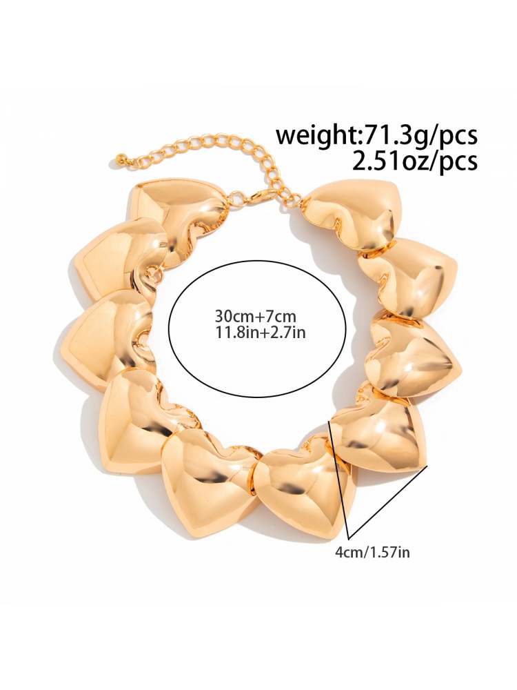 Luxurious Heart Metallic Necklaces