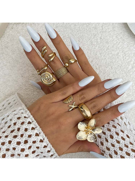 Exquisite Irregular Pattern Rings