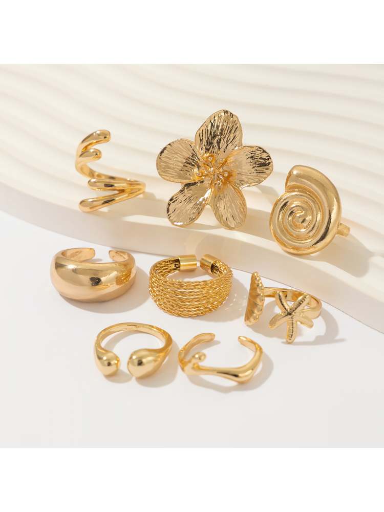 Exquisite Irregular Pattern Rings