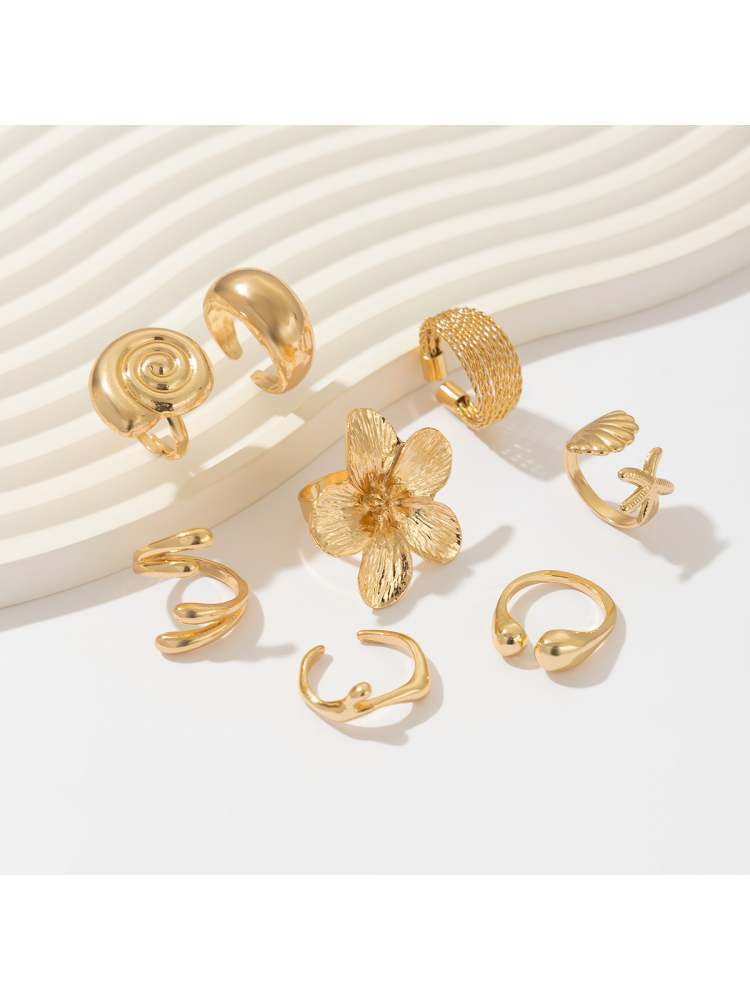 Exquisite Irregular Pattern Rings