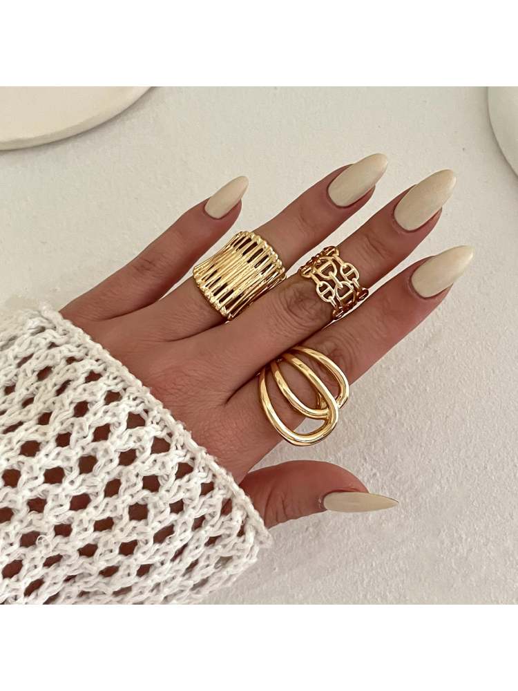 Chic Irregular Hollow Out Pattern Rings