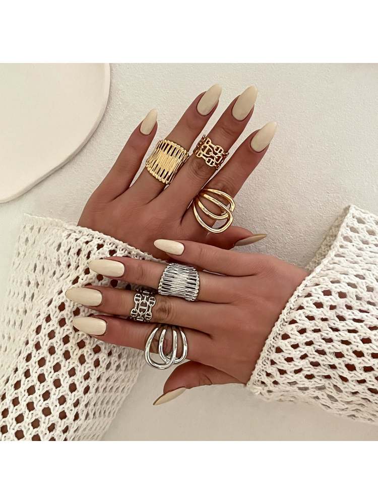 Chic Irregular Hollow Out Pattern Rings