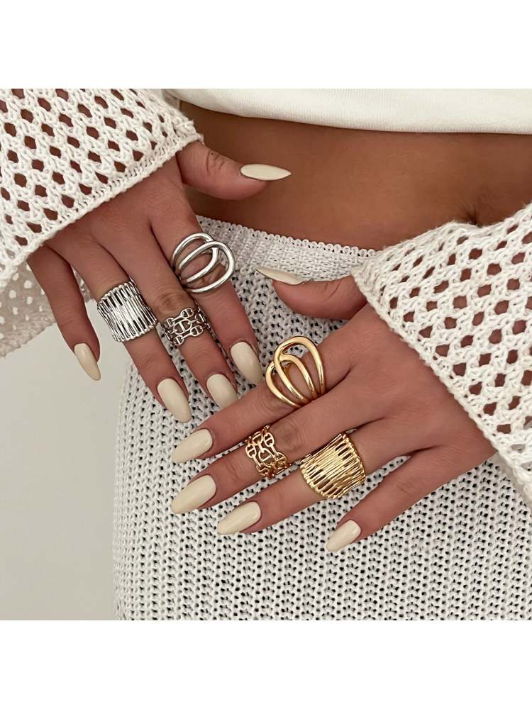Chic Irregular Hollow Out Pattern Rings