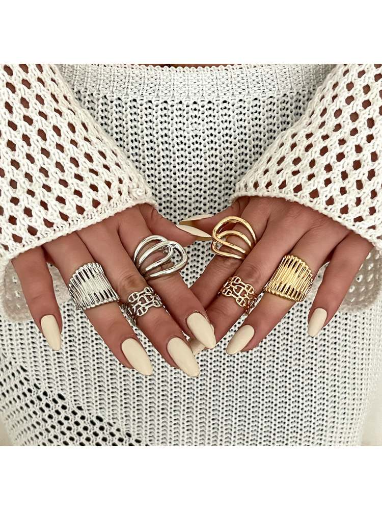 Chic Irregular Hollow Out Pattern Rings