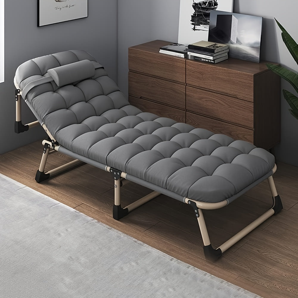 Restaurant Seating, Heavy-duty 6-foot Foldable Single Lunch Bed, 4-level Head Height Adjustment For Comfortable Lunch Break, Very Suitable For Indoor And Outdoor, Camping And Hiking, And Hospital Accompanying